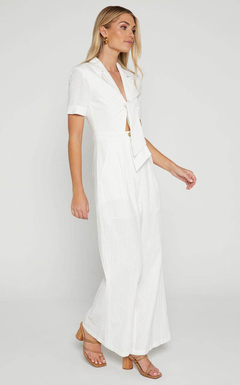 Showpo Naples Jumpsuit - Wrap Front Jumpsuit White | ASIGEU863