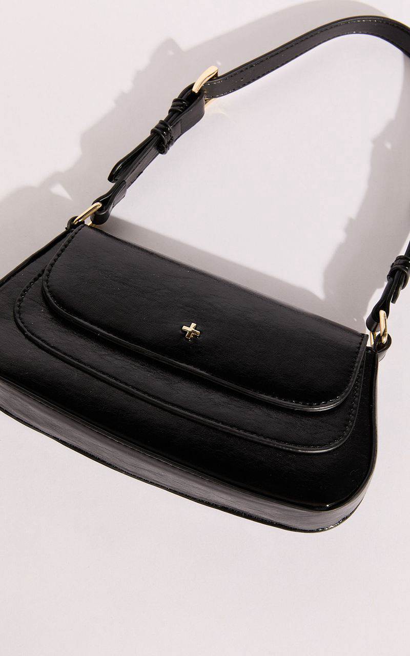 Showpo Nikki Mini Shoulder Bag Black Pu | GNCHFR851