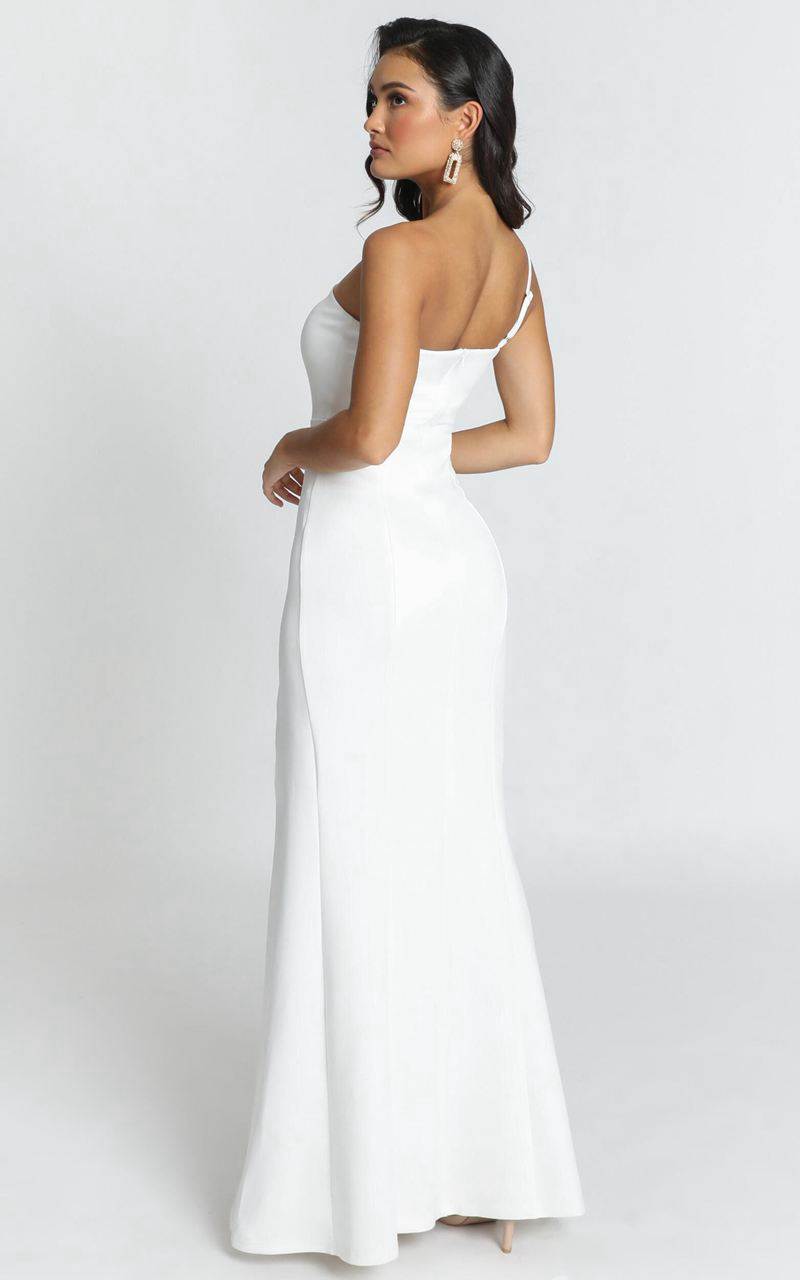 Showpo No Ones Fault One Shoulder Maxi Dress White | DKBTIX875