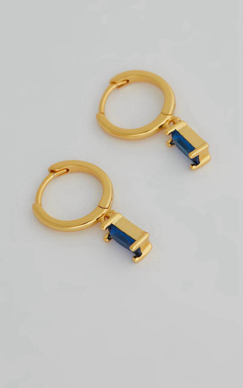 Showpo Noni Drop Earrings Gold & Blue | ZBMUEY180