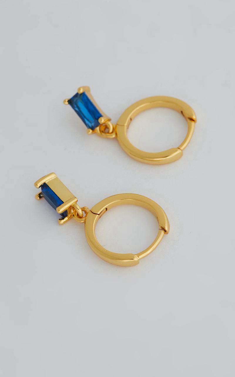 Showpo Noni Drop Earrings Gold & Blue | ZBMUEY180