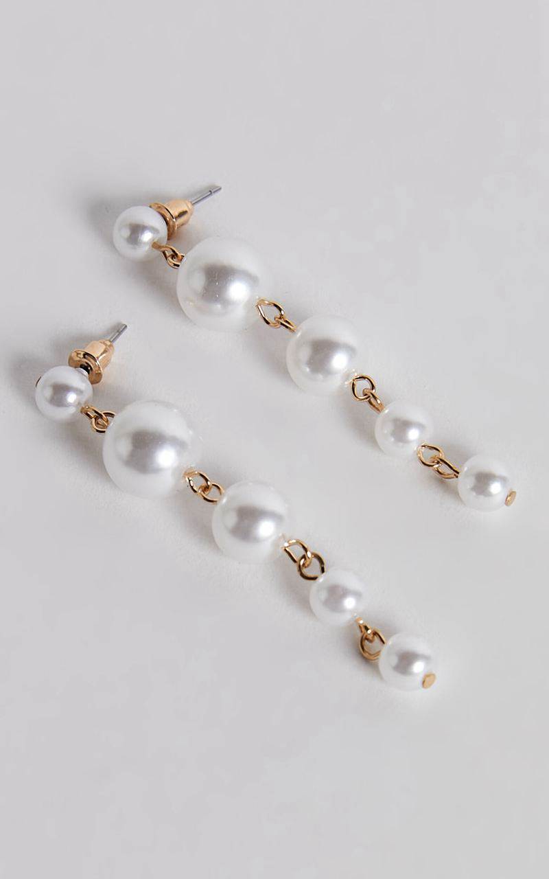 Showpo Oidessa Pearl Drop Earrings Gold Pearl | XBJIAE273