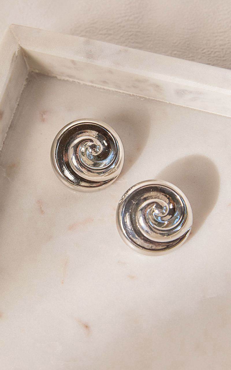 Showpo Olenna Earrings - Swirl Detail Earrings Silver | EMLIYC783