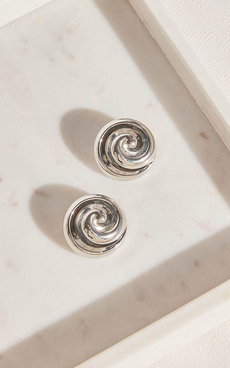 Showpo Olenna Earrings - Swirl Detail Earrings Silver | EMLIYC783