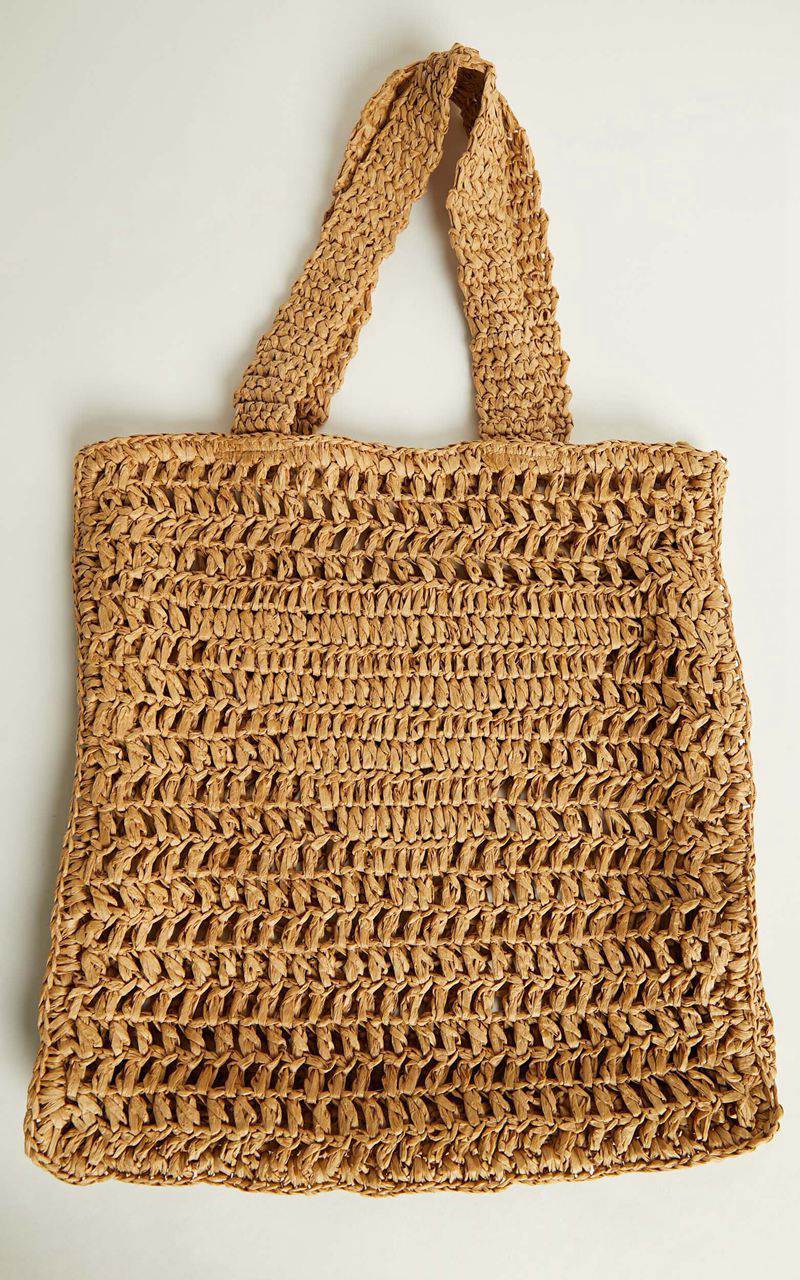 Showpo Paros Crochet Tote Bag Tan | MTWESV214