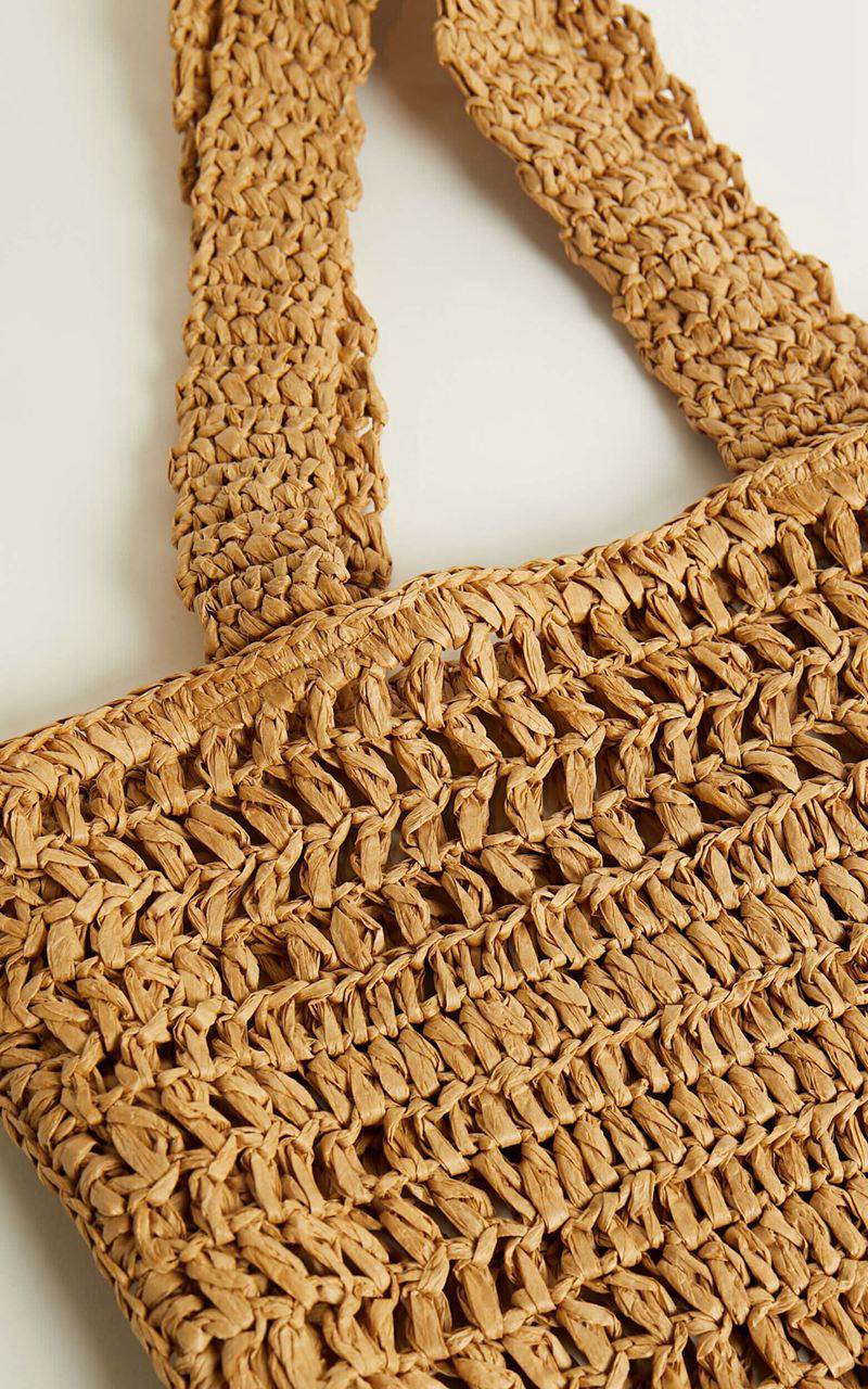 Showpo Paros Crochet Tote Bag Tan | MTWESV214