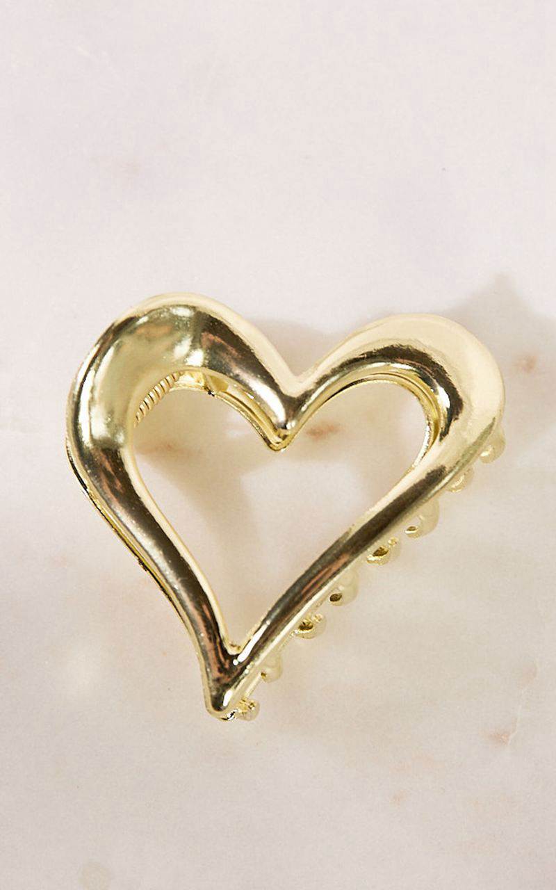 Showpo Priscilla Heart Hair Clip Gold | SKCUJG730