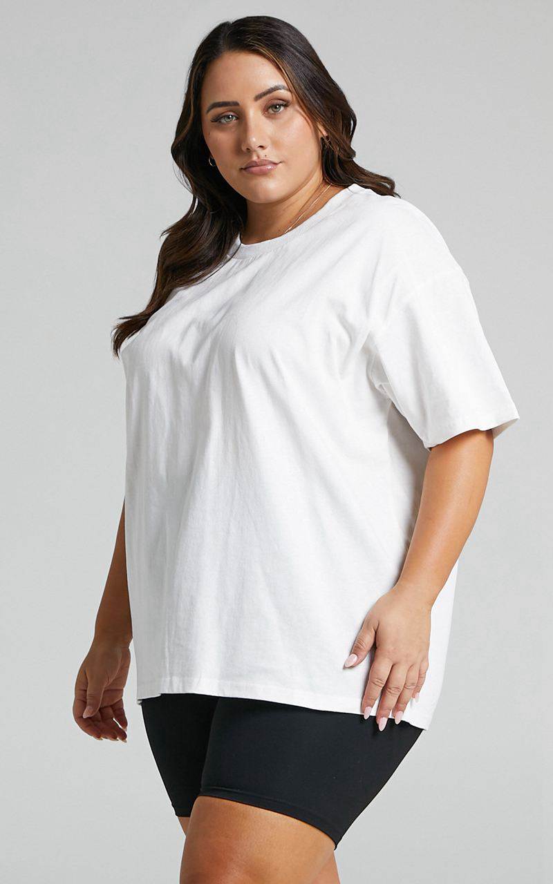 Showpo Prizza Top - Longlinge Boyfriend Tee Top White | HVFYQZ609