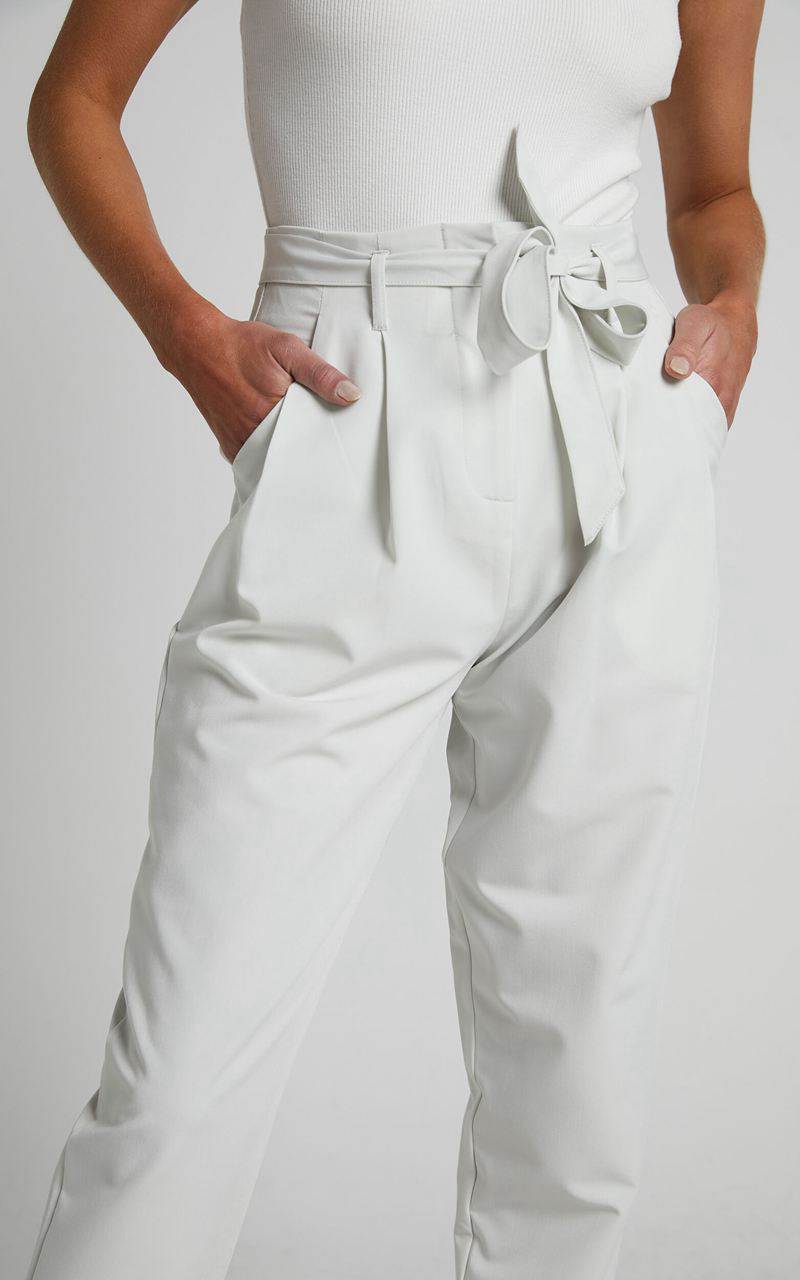 Showpo Raegen Pant - High Waist Tapered Leg Pant Stone | CYUDRH901