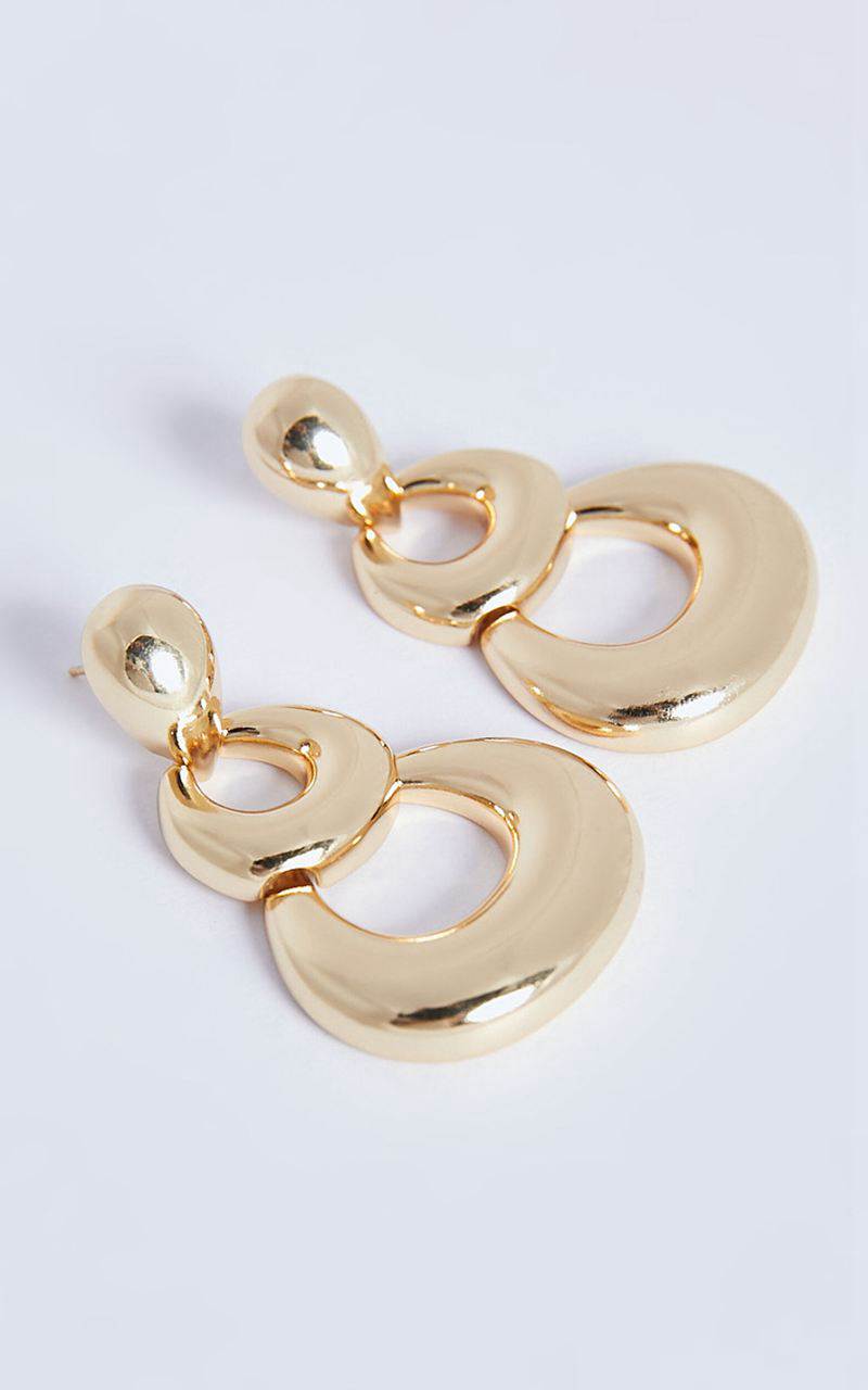 Showpo Raquel Earrings - Tripple Drop Detail Earrings Gold | OLGJUH951