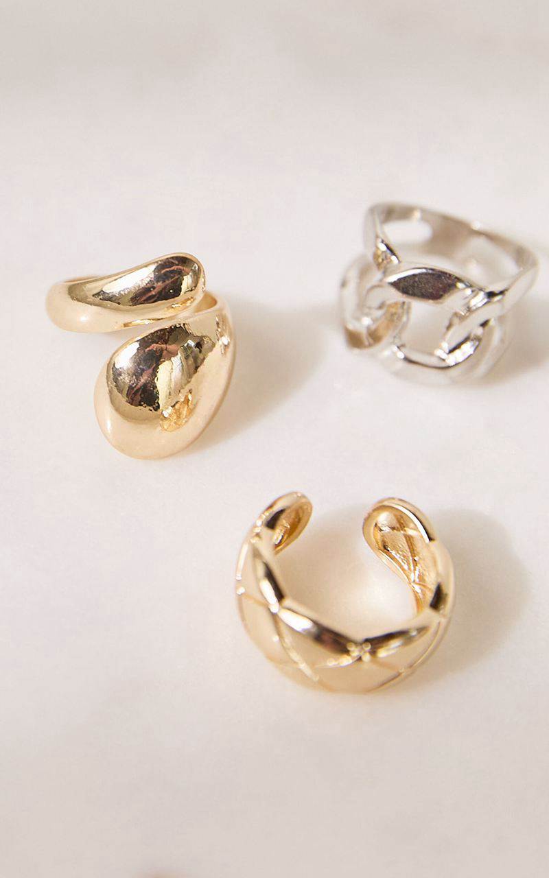 Showpo Rebecca Rings - 3 Pack Ring Set Gold Silver | LARKZG791