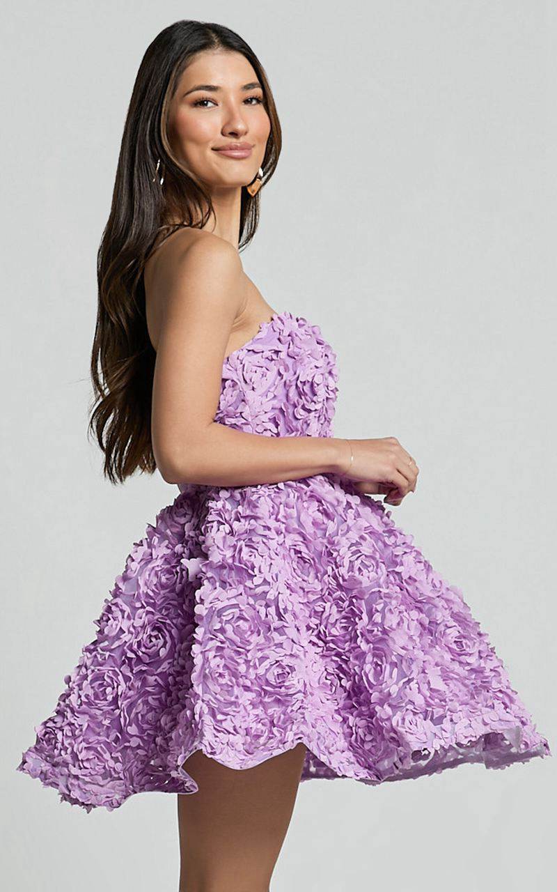 Showpo Renee Mini Dress - Strapless Sweetheart Dress Purple | MONQXP356