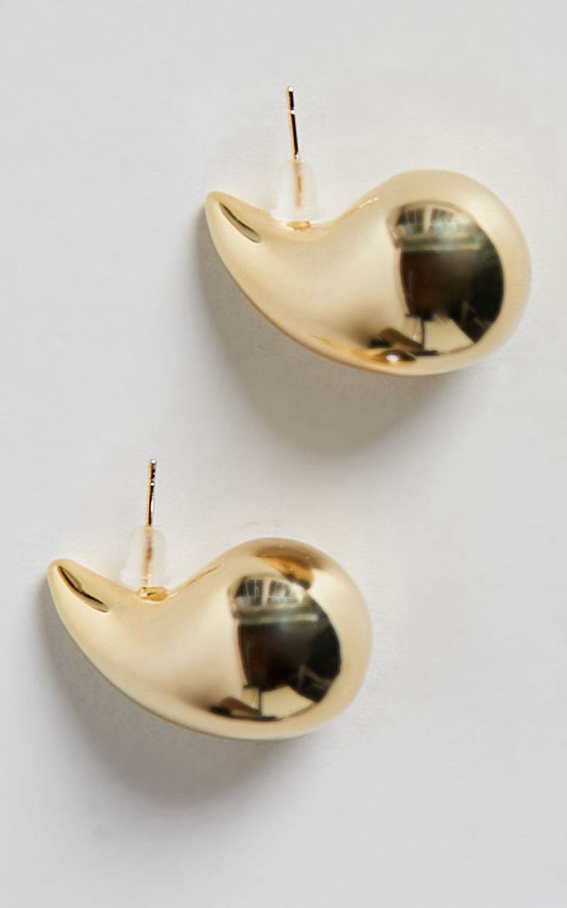 Showpo Renner Earrings - Teardrop Statement Earrings Gold | DFQGSK068