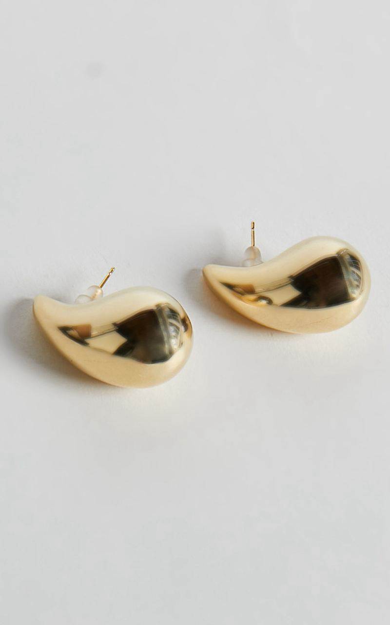 Showpo Renner Earrings - Teardrop Statement Earrings Gold | DFQGSK068