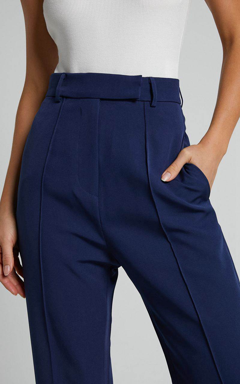 Showpo Rogers Pants - High Waisted Pants Navy | FQPANV193