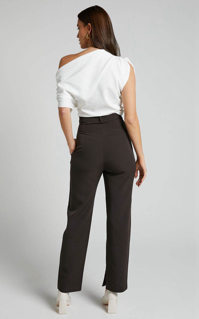 Showpo Rogers Pants - High Waisted Pants Charcoal | SOXQHP216