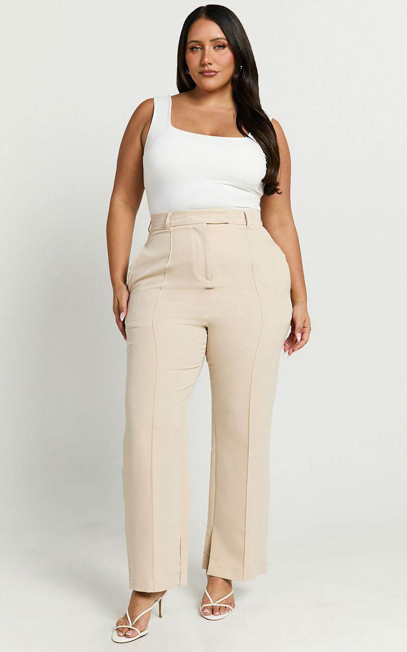 Showpo Rogers Pants - High Waisted Pants Beige | TKYSHF761