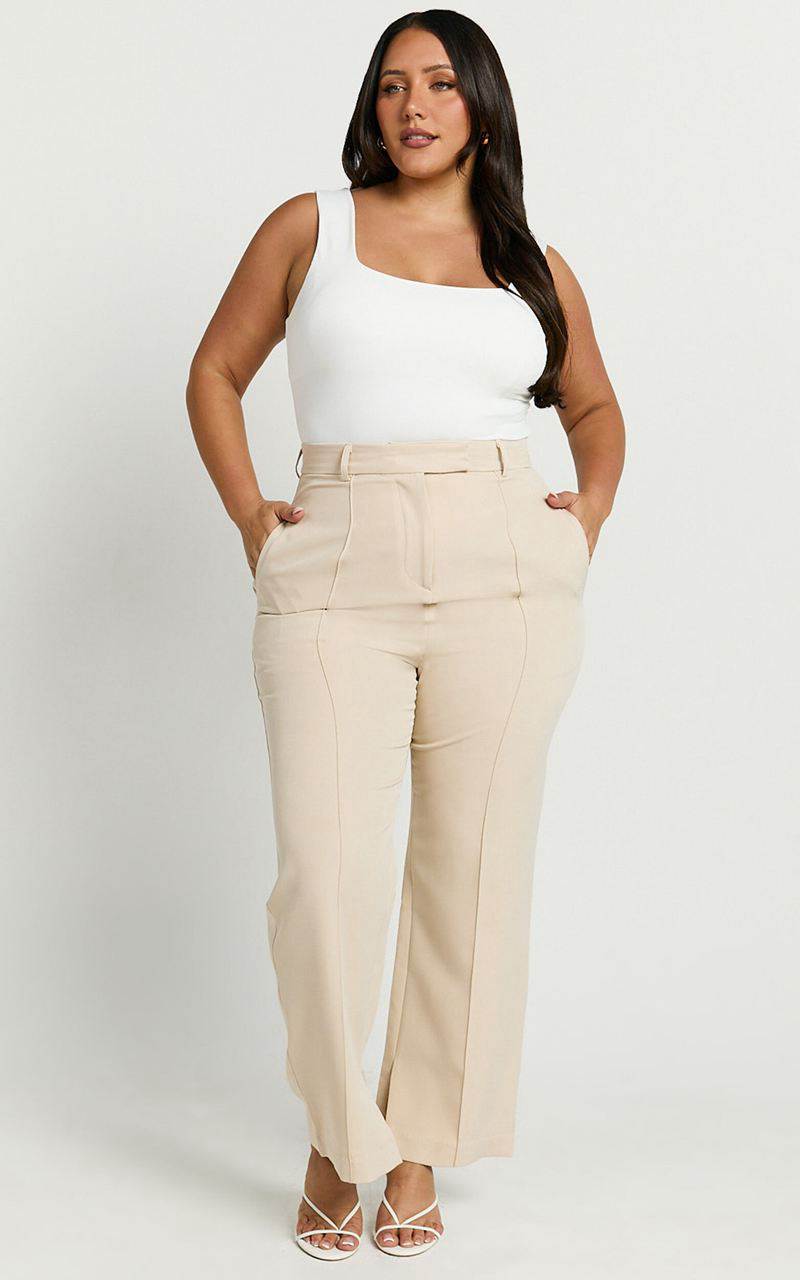 Showpo Rogers Pants - High Waisted Pants Beige | TKYSHF761