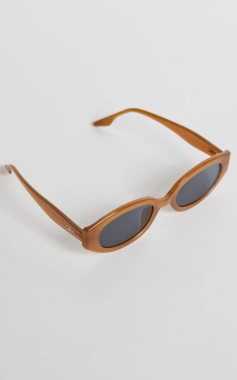 Showpo Roylen Sunglasses - Rectangle Shape Sunglasses Brown | LOVKSR284