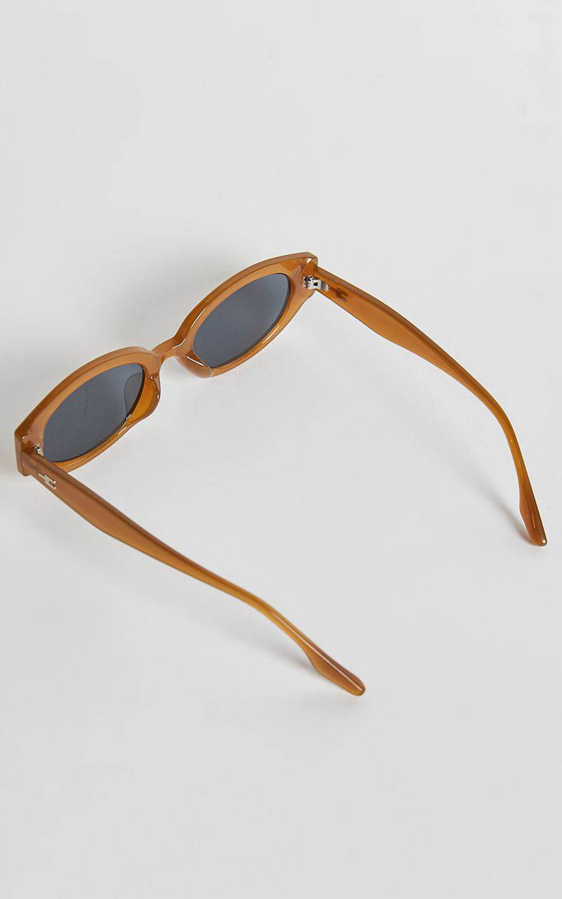 Showpo Roylen Sunglasses - Rectangle Shape Sunglasses Brown | LOVKSR284