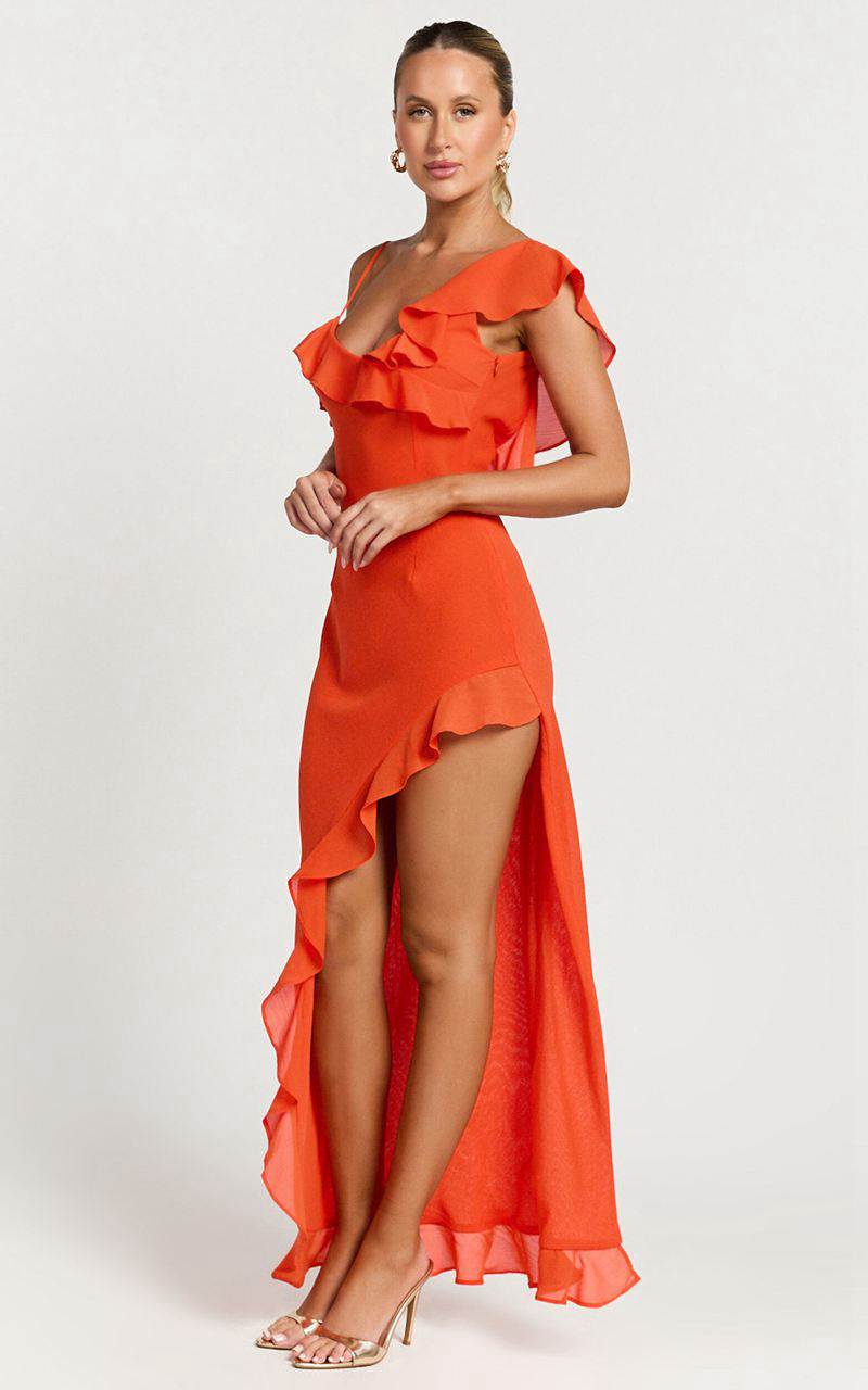 Showpo Runaway The Label - Dalia Maxi Dress Tangerine | KIWZRG078