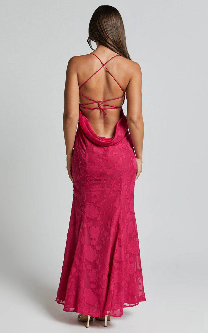 Showpo Runaway The Label - Florenza Maxi Dress Fuchsia | YORJXB273