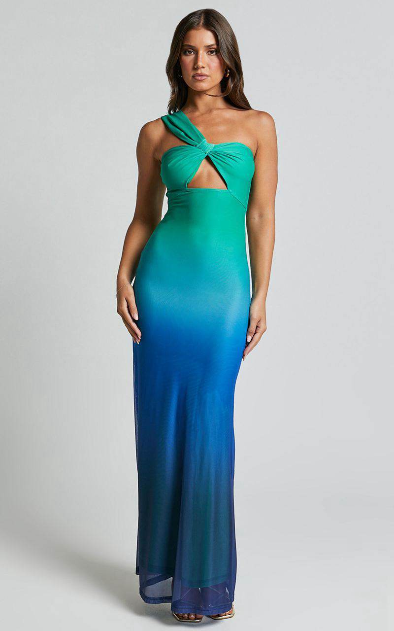 Showpo Runaway The Label - Kyree Maxi Dress Marine Ombre | YRMFGZ698