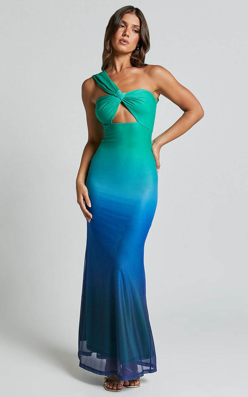 Showpo Runaway The Label - Kyree Maxi Dress Marine Ombre | YRMFGZ698