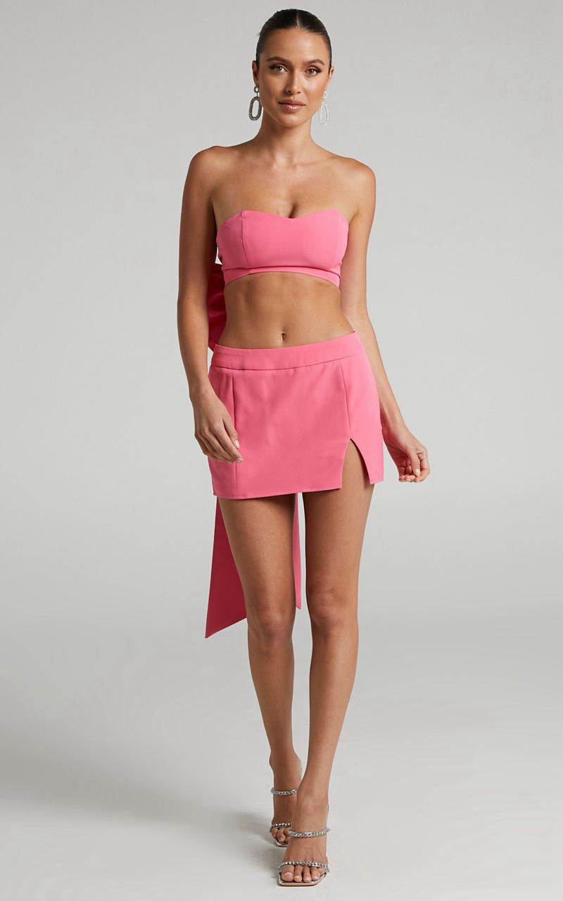 Showpo Shaima Mini Skirt - Split Low Rise Micro Skirt Pink | KIRWEZ091