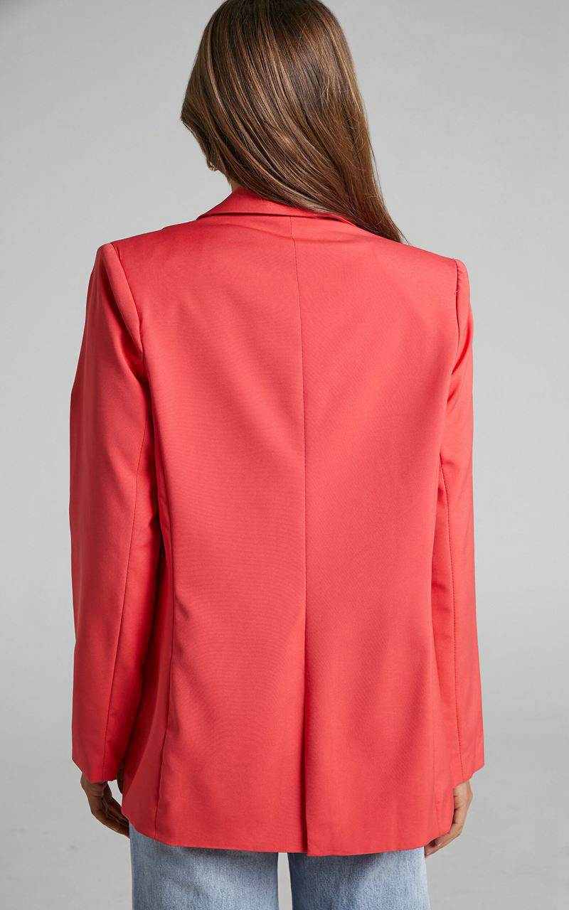 Showpo Sharmiel Blazer - Plunge Neck Oversized Longline Blazer Orange | XOJLRP475