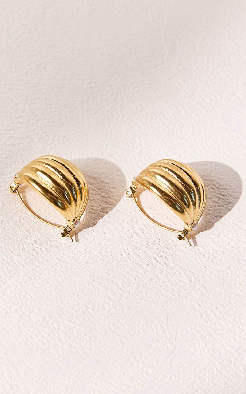 Showpo Skylee Earring - Croissant Shape Statement Earring Gold | YVKTCJ285