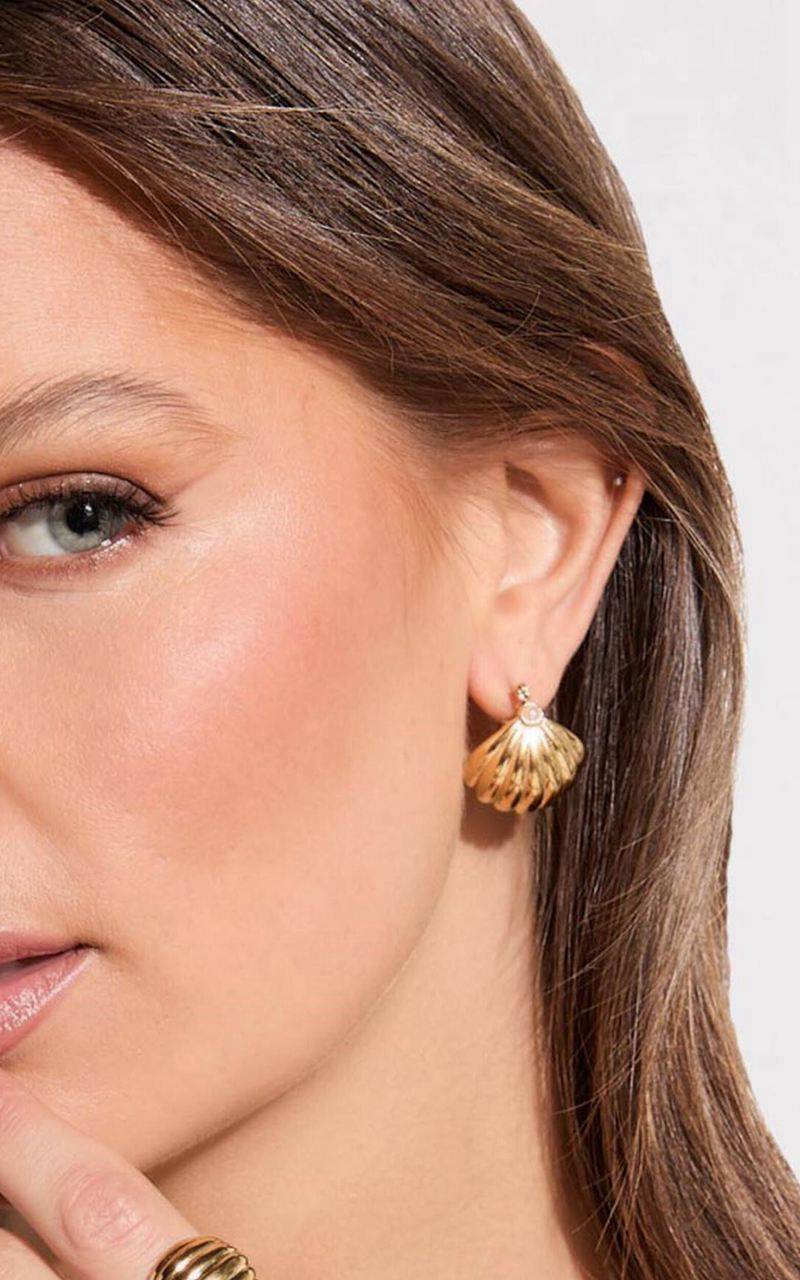 Showpo Skylee Earring - Croissant Shape Statement Earring Gold | YVKTCJ285