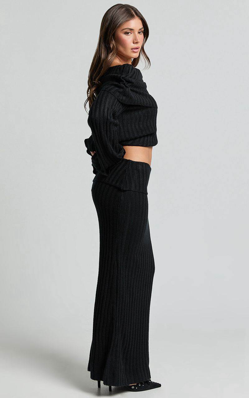 Showpo Sndys The Label - Brooks Maxi Skirt Black | BNJPFG986