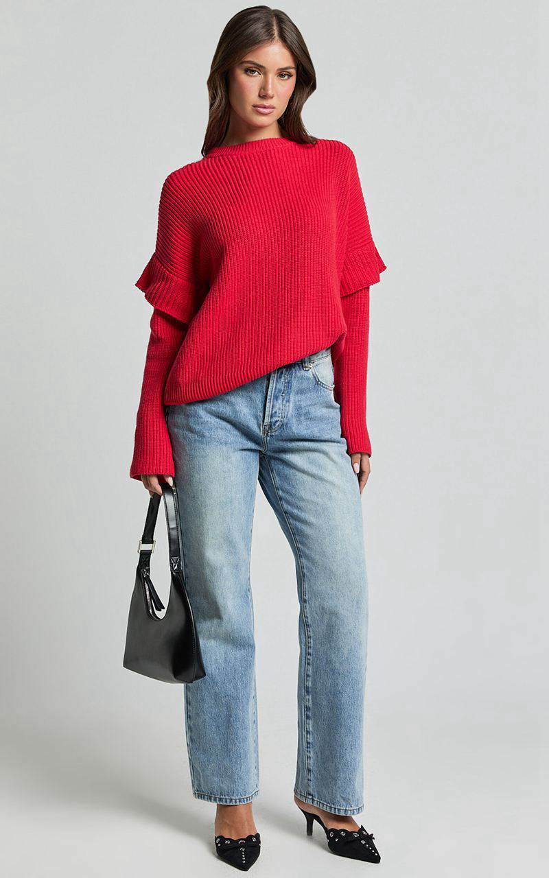 Showpo Sndys The Label - Marabella Knit Jumper Cherry | NVEYXT016