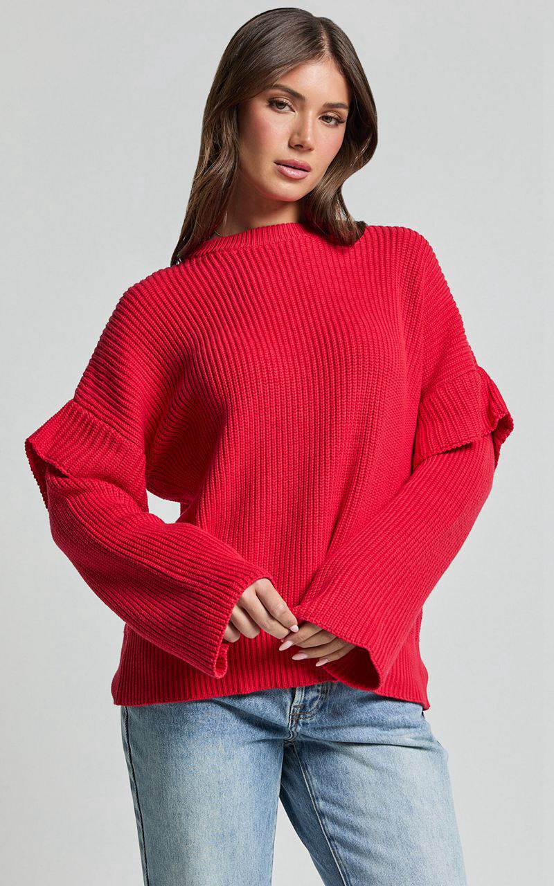 Showpo Sndys The Label - Marabella Knit Jumper Cherry | NVEYXT016