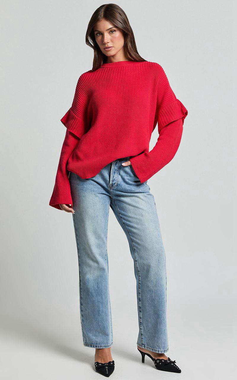 Showpo Sndys The Label - Marabella Knit Jumper Cherry | NVEYXT016