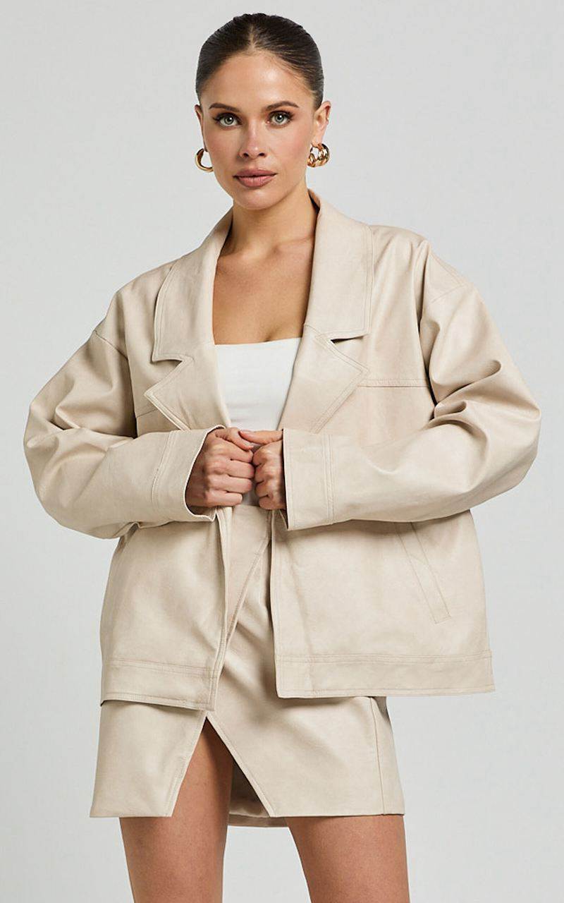 Showpo Sndys The Label - Royce Oversized Jacket Stone | HJNLBW306