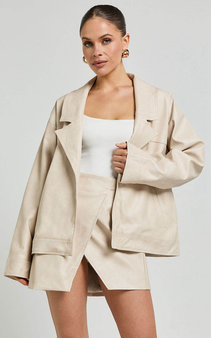 Showpo Sndys The Label - Royce Oversized Jacket Stone | HJNLBW306