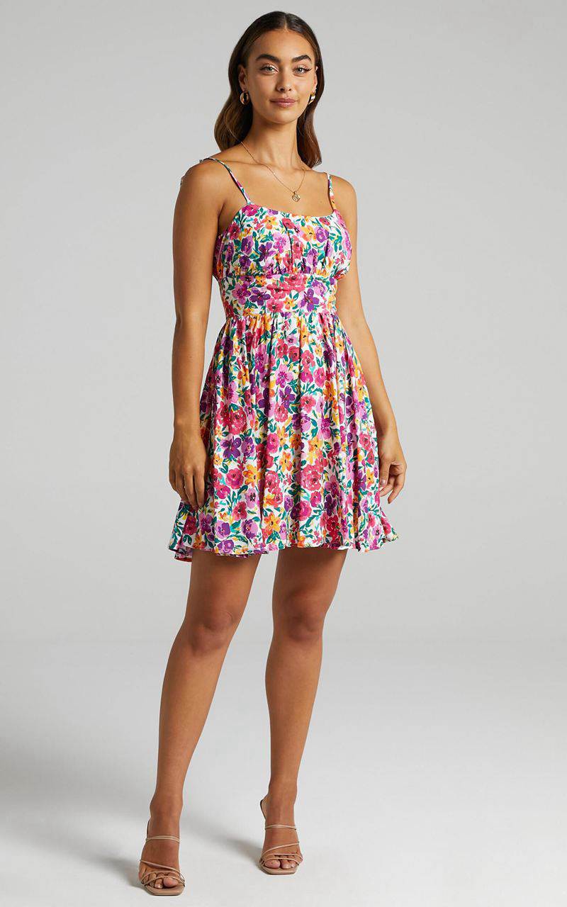 Showpo Summer Jam Sweetheart Mini Dress Packed Floral | JBFYQE240