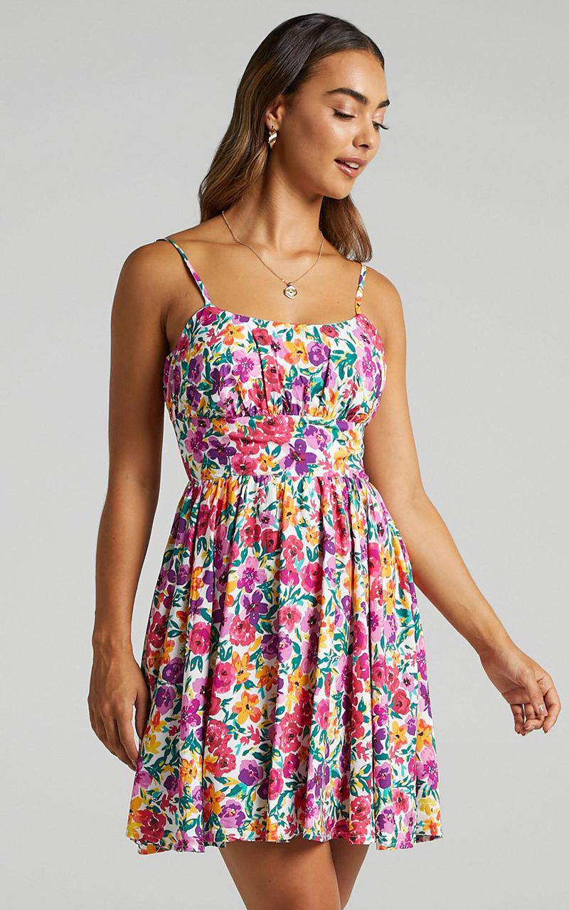 Showpo Summer Jam Sweetheart Mini Dress Packed Floral | JBFYQE240