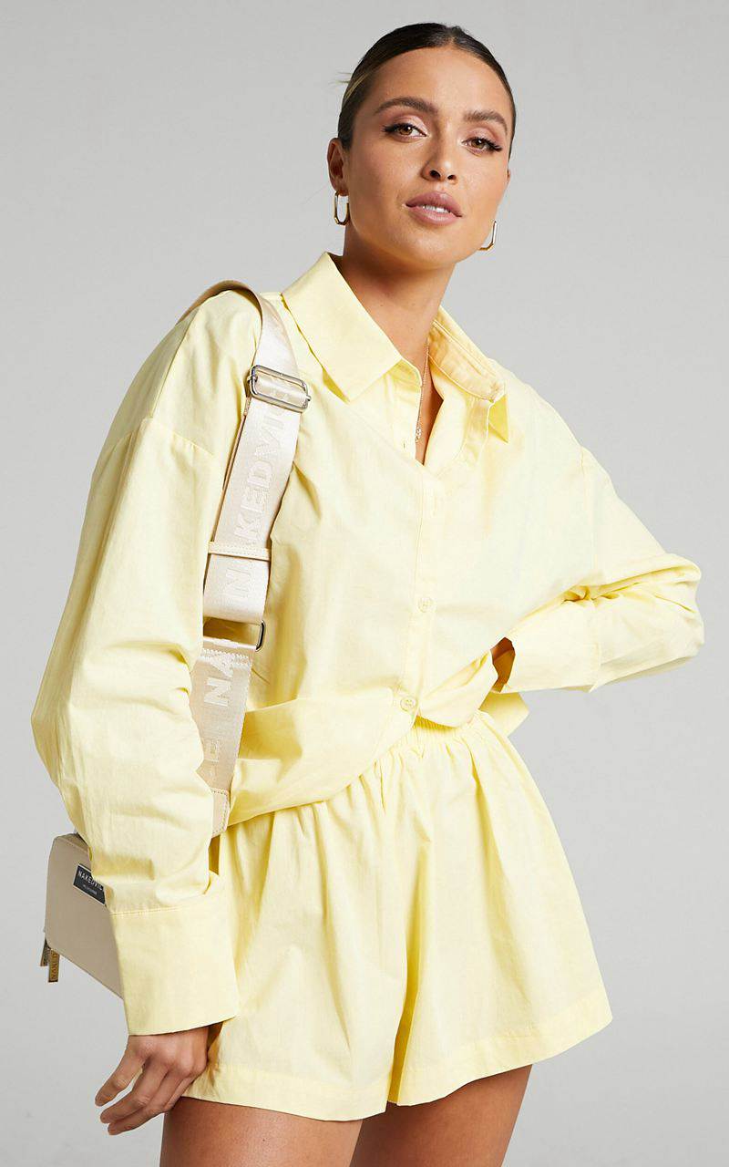 Showpo Terah Shirt - Button Up Shirt Butter Yellow | EAYTVG361