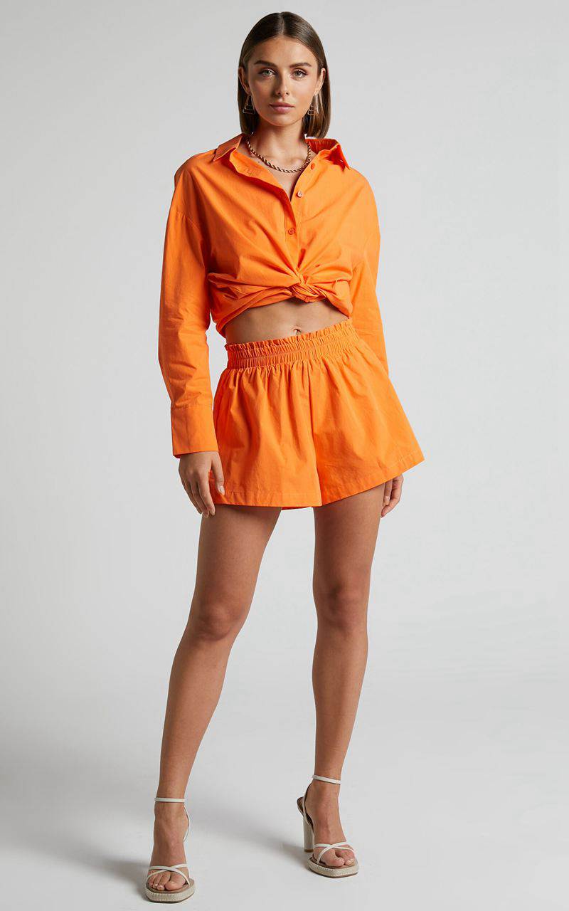 Showpo Terah Shorts - High Waisted Shorts Orange | CSBFVE481