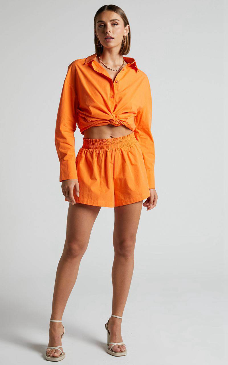 Showpo Terah Shorts - High Waisted Shorts Orange | CSBFVE481