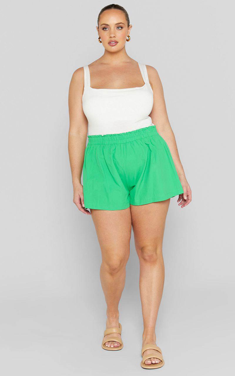 Showpo Terah Shorts - High Waisted Shorts Green | BEKITJ375