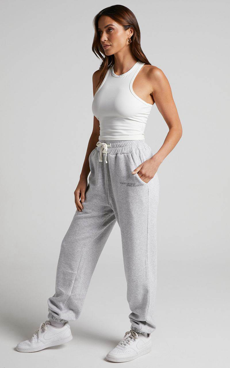 Showpo The Hunger Project X Showpo Mid Waisted Sweatpants Grey | LDOIXA807