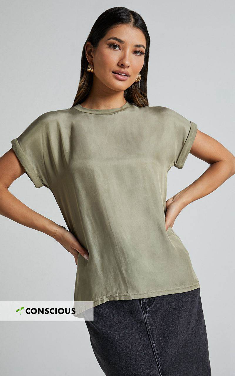 Showpo Tinaya Top - Raglan Shell Top Olive | ZTBGCD485