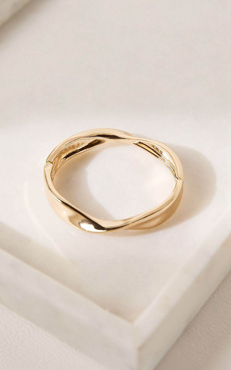 Showpo Tisdale Bracelet - Twist Bracelet Cuff Gold | UQXRDG952