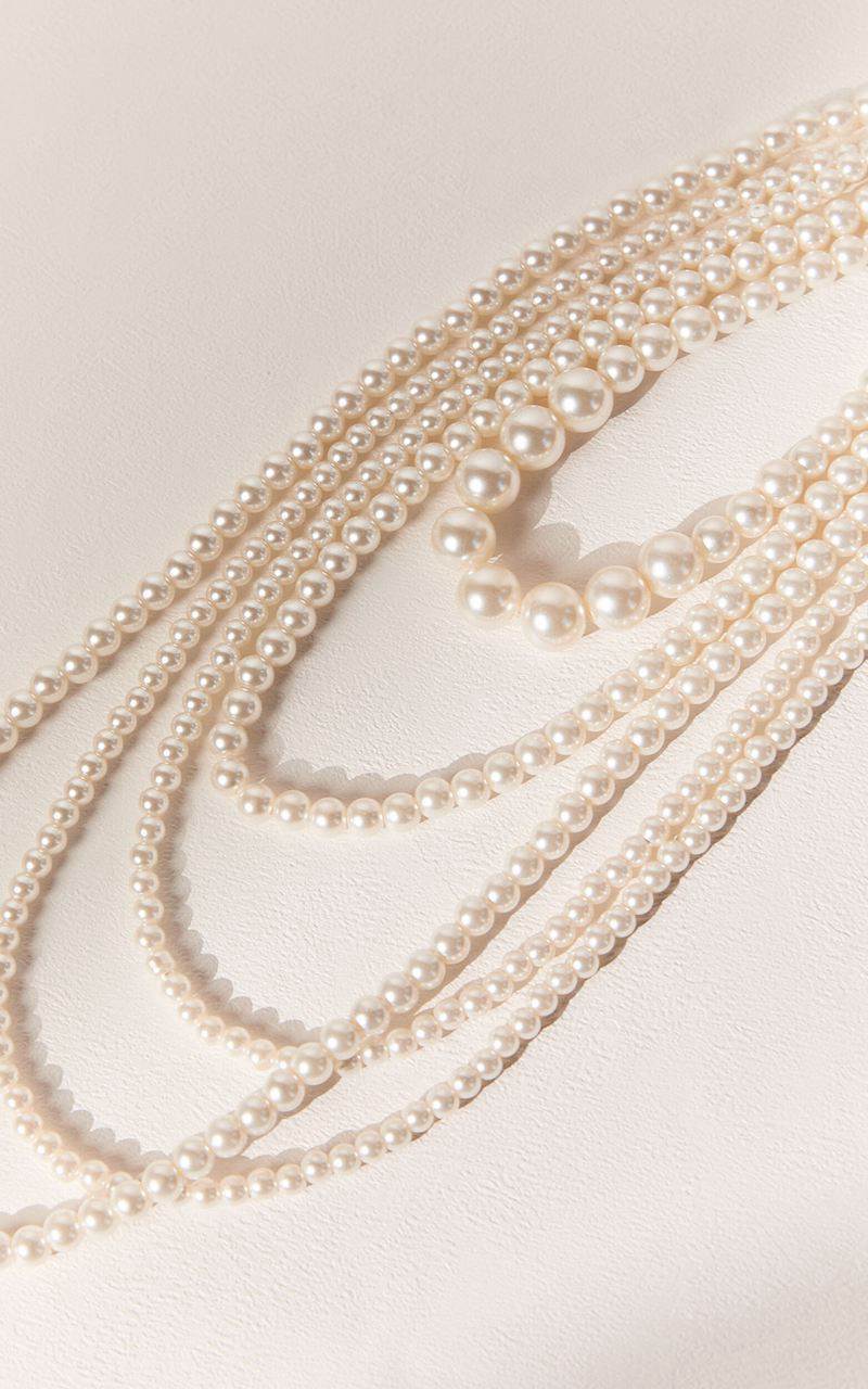 Showpo Vance Necklace - Layered Pearl Necklace White | LEXTHK816