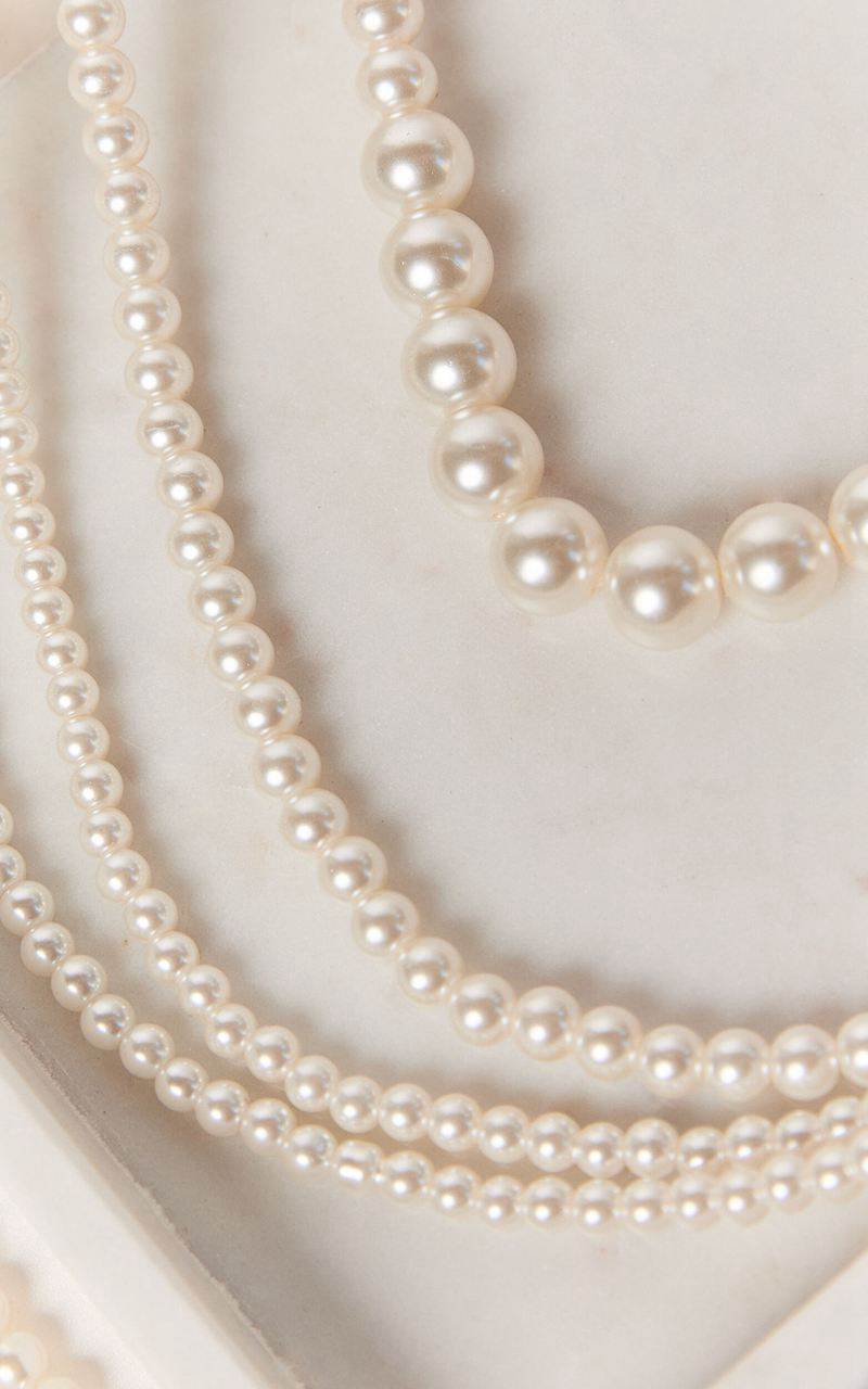 Showpo Vance Necklace - Layered Pearl Necklace White | LEXTHK816