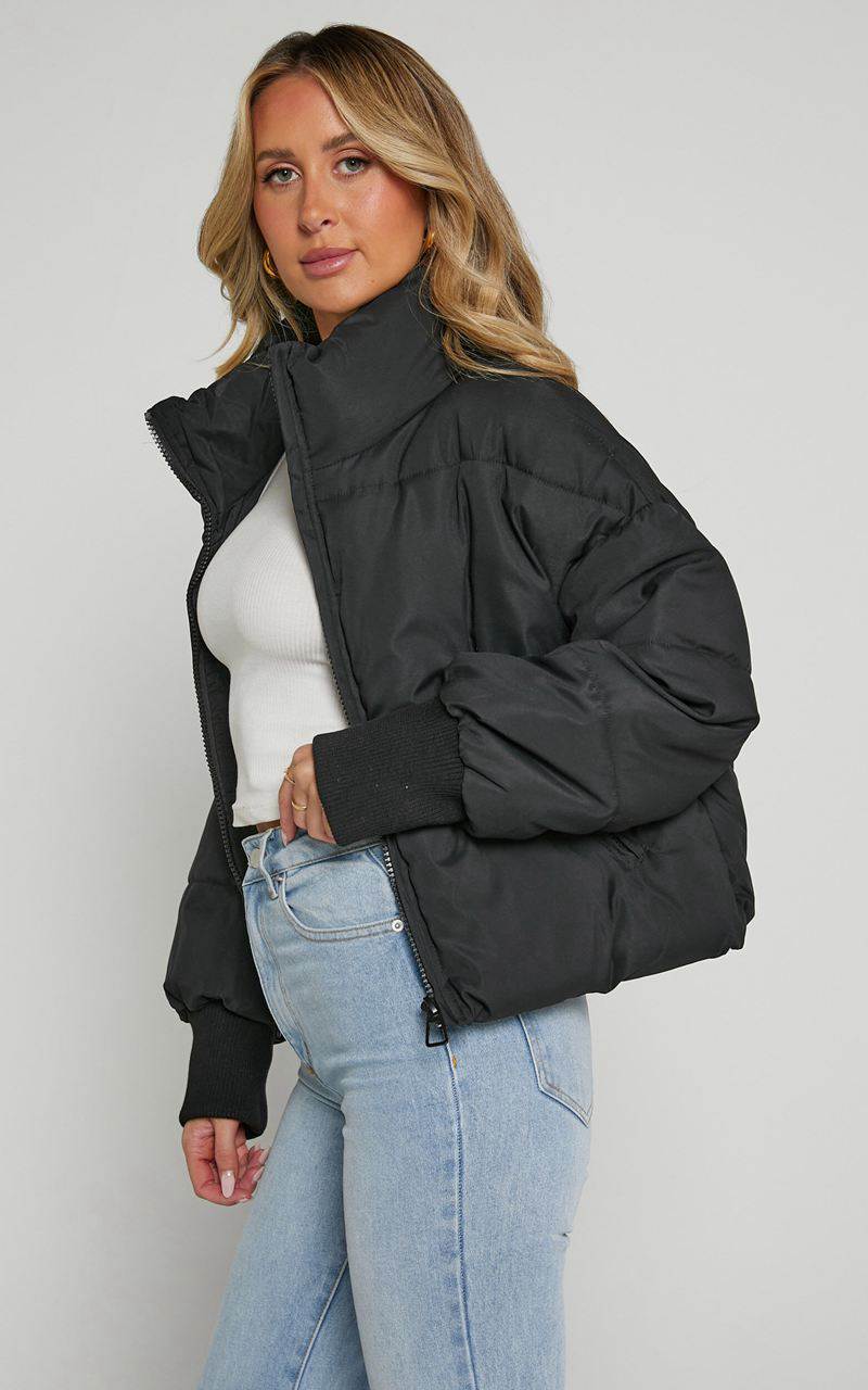 Showpo Windsor Jacket - Puffer Jacket Black | MDTISJ513